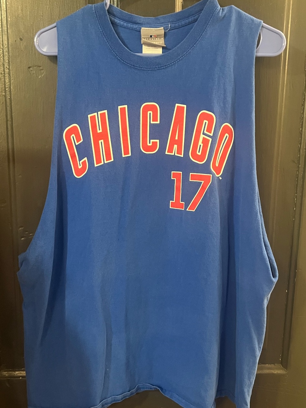 Chicago Cubs Kris Bryant #17 MLB Sleeveless Shirt Blue XL